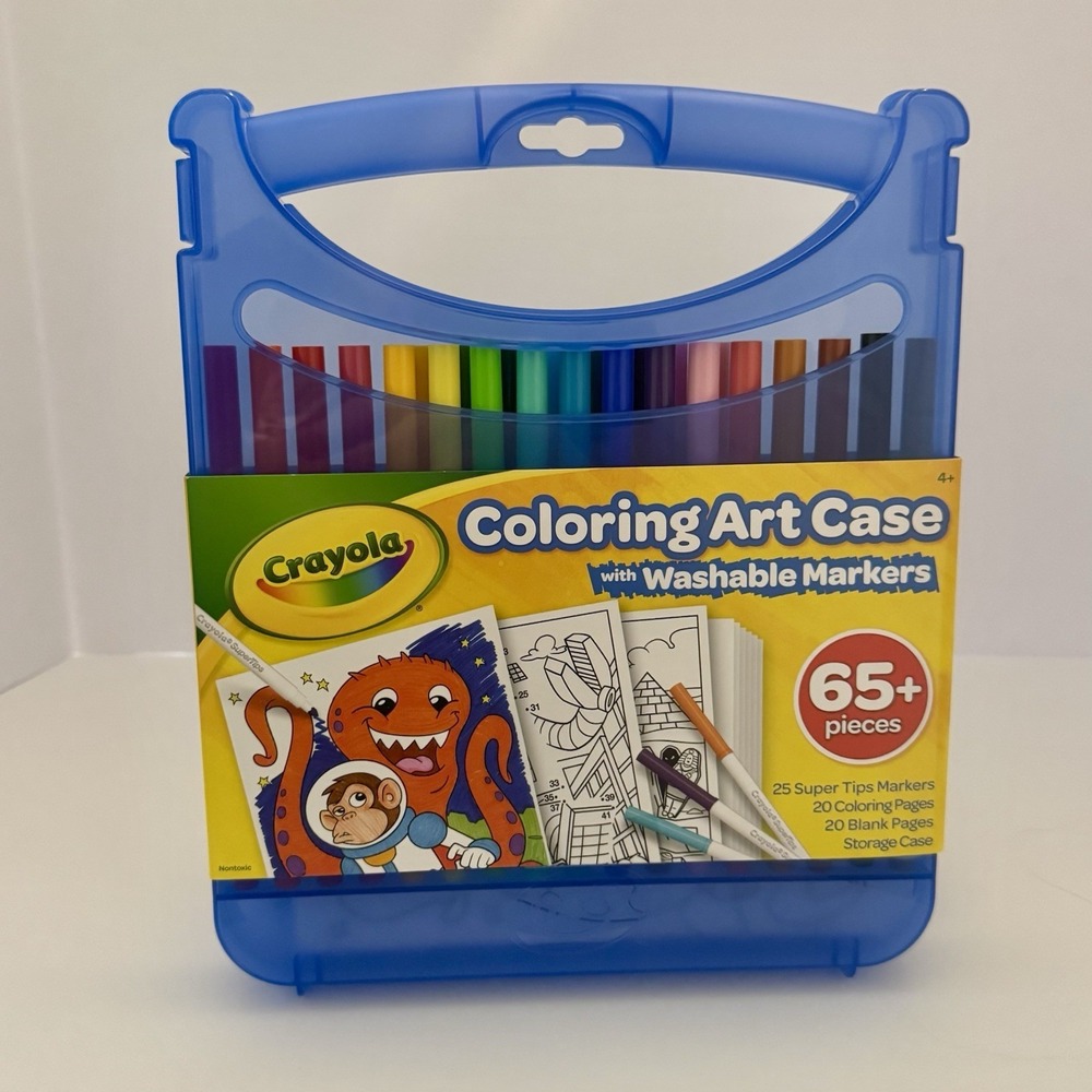 Crayola Coloring Art Case w/ Washable Markers & Color‎ Pages Kid Travel Fun